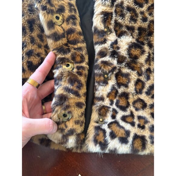 C&C California Faux Fur Leopard Print Sherpa Winter Coat Toddler Girls 3T - Picture 6 of 10